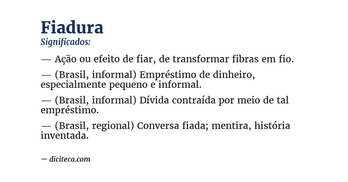 Significado de fiadura