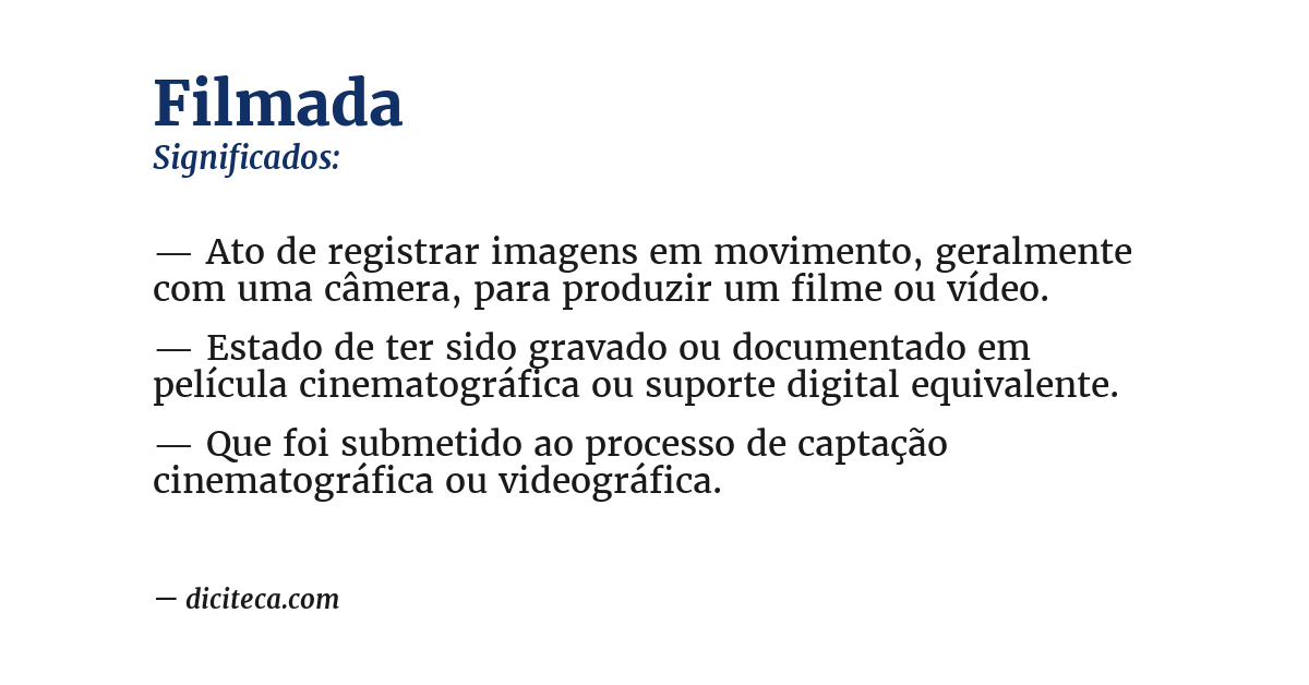 Significado de filmada