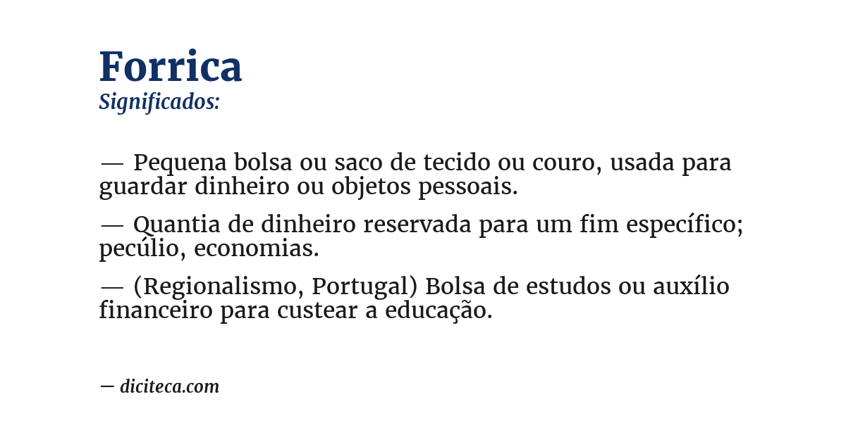 Significado de forrica