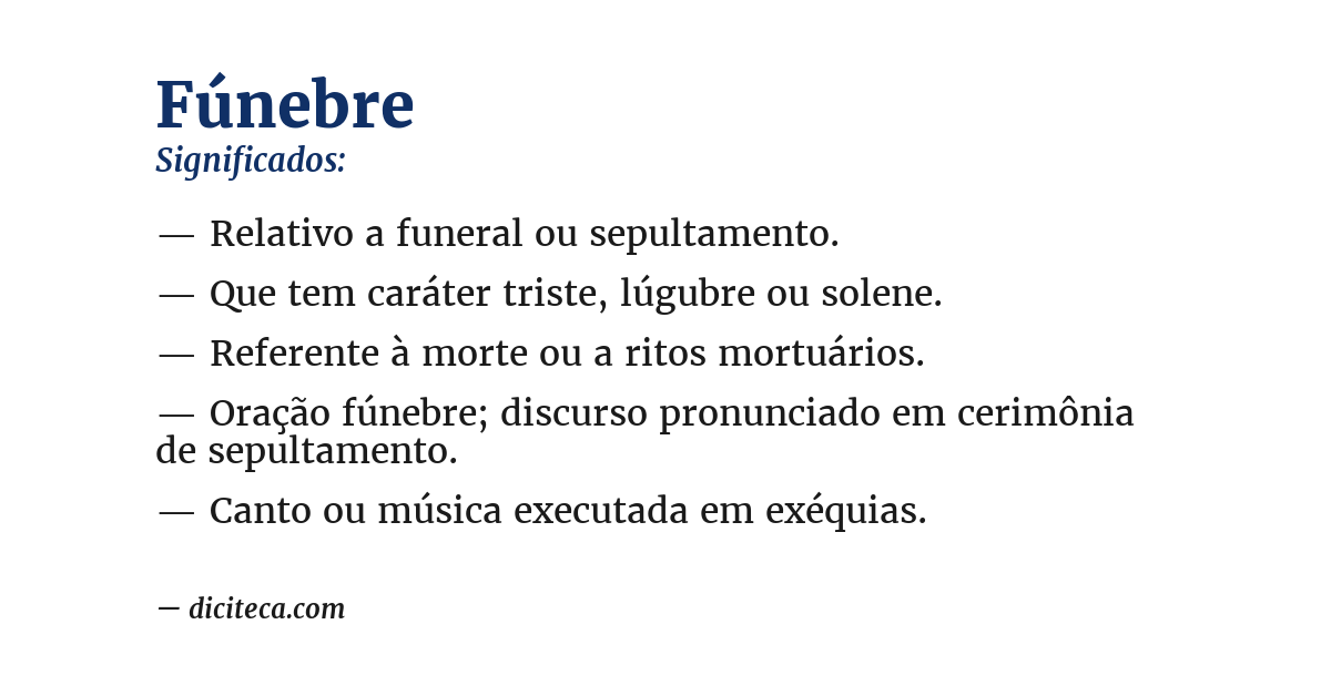Significado de fúnebre