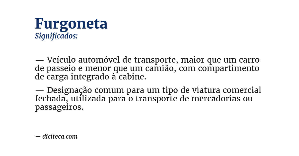 Significado de furgoneta