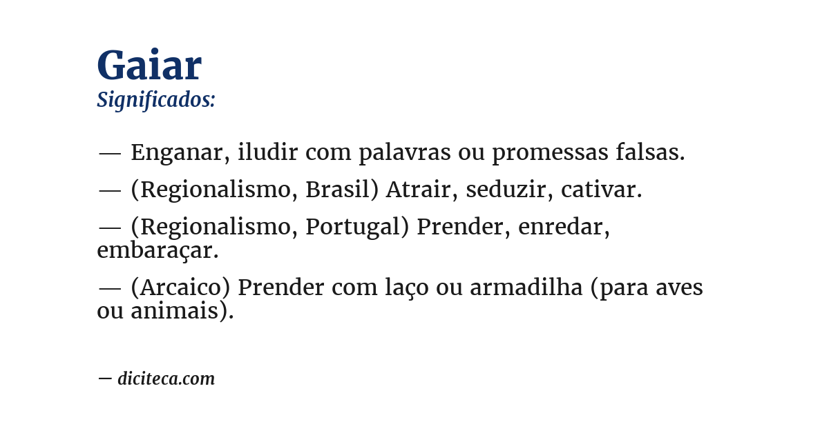 Significado de gaiar