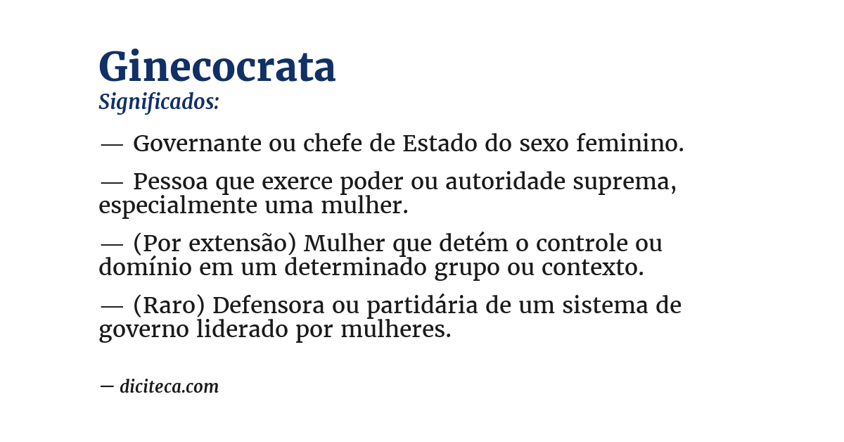 Significado de ginecocrata