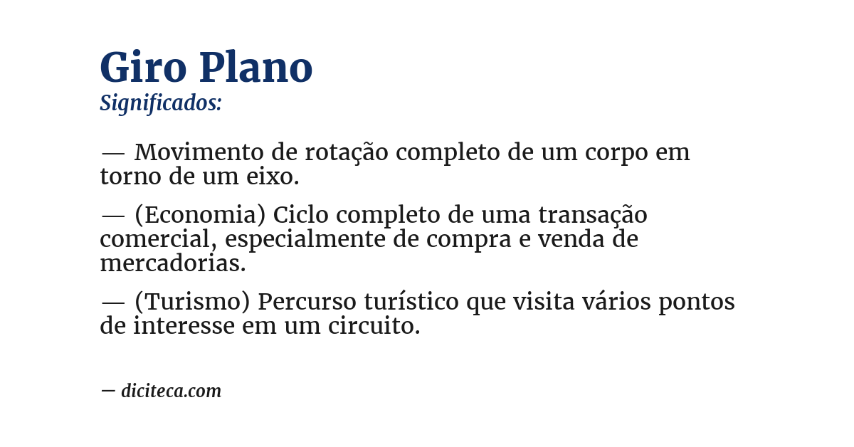Significado de giro plano