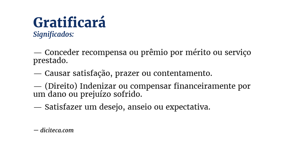 Significado de gratificará