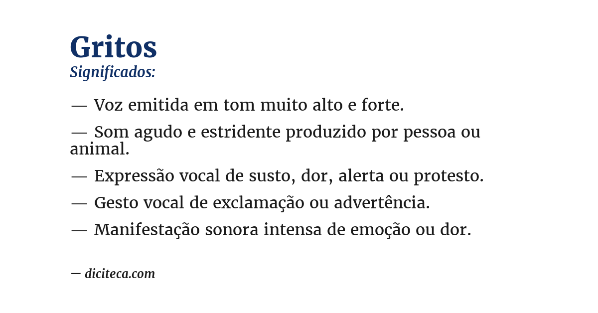 Significado de gritos