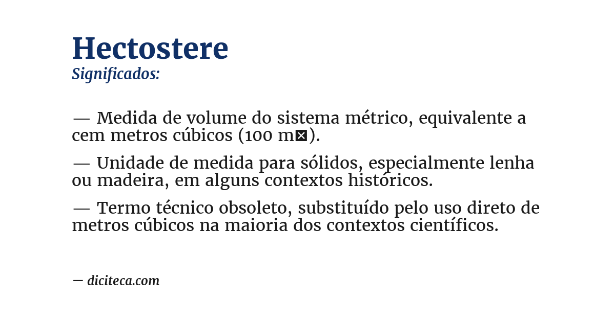 Significado de hectostere