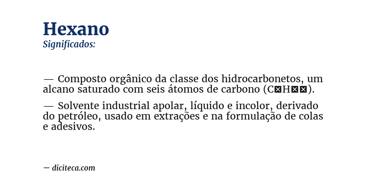 Significado de hexano
