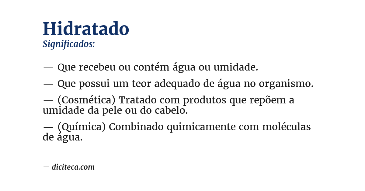 Significado de hidratado