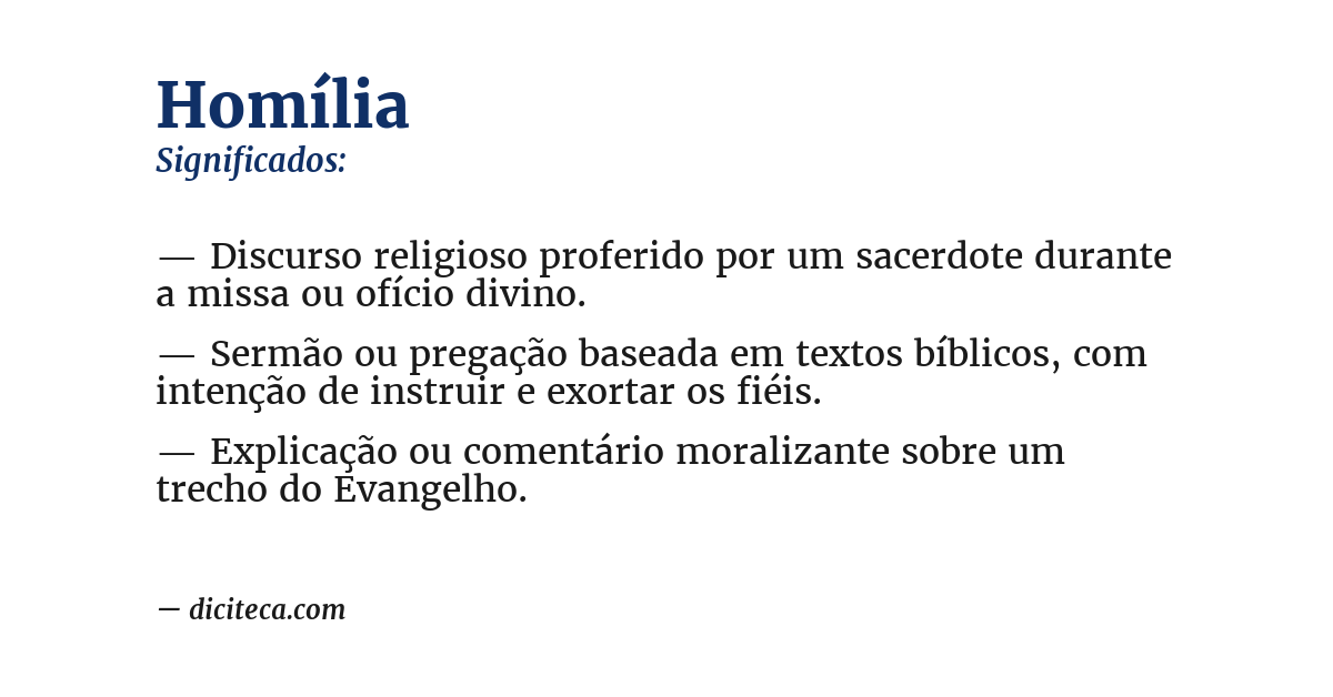 Significado de homília