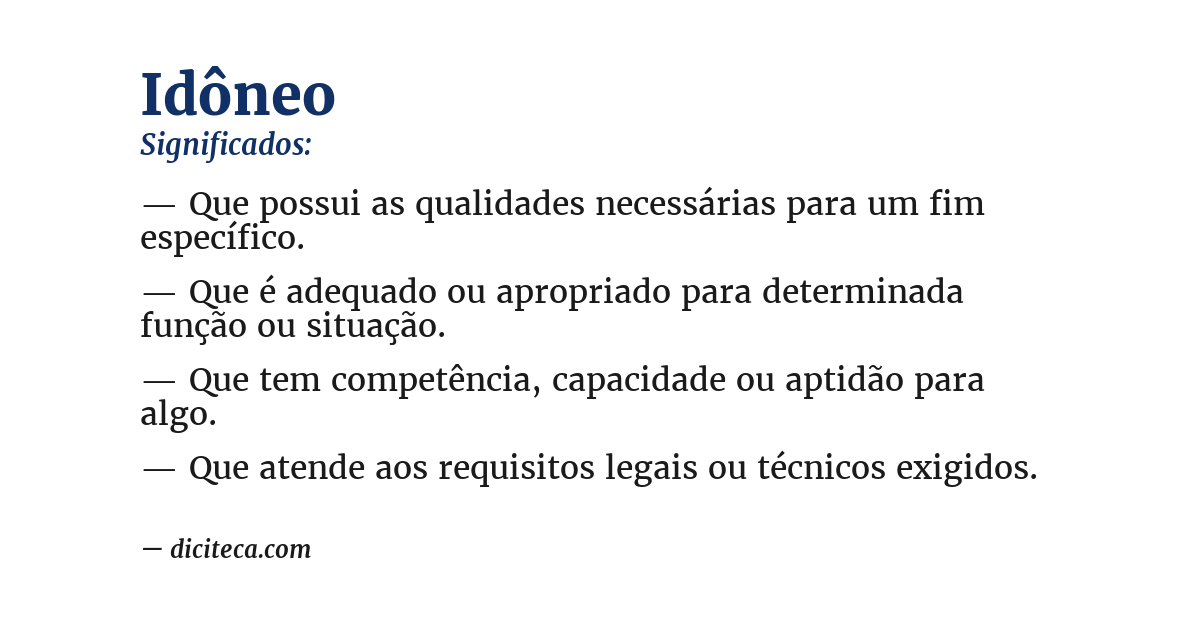 Significado de idôneo