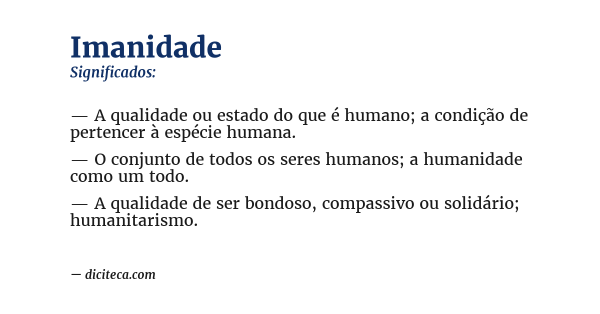 Significado de imanidade