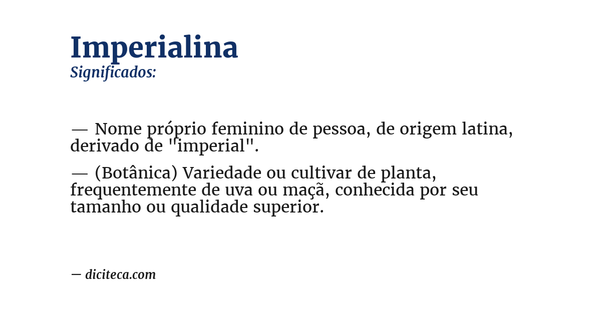 Significado de imperialina