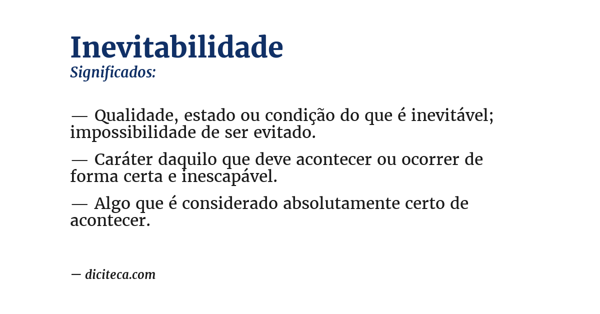 Significado de inevitabilidade