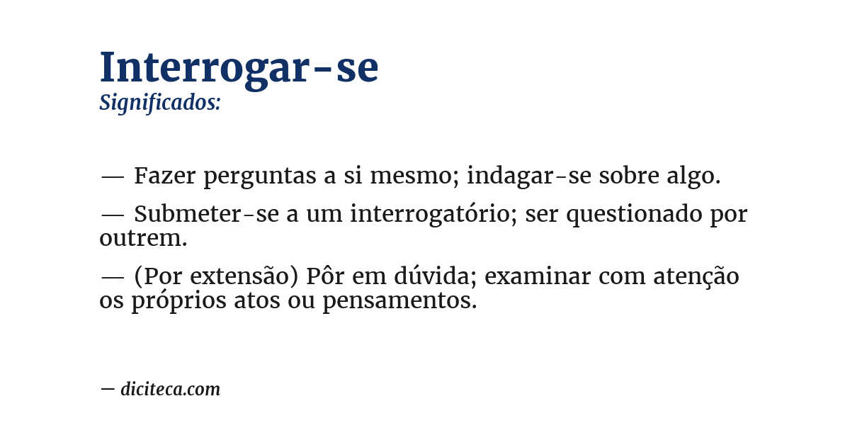 Significado de interrogar-se