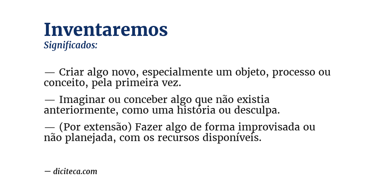 Significado de inventaremos