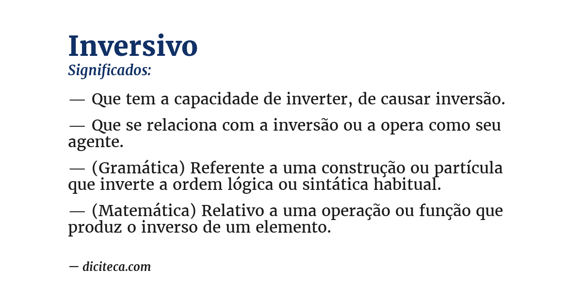 Significado de inversivo