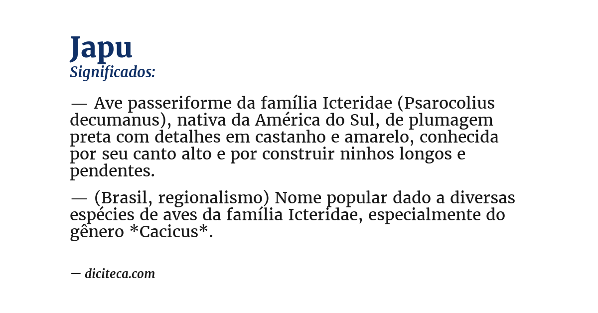 Significado de japu