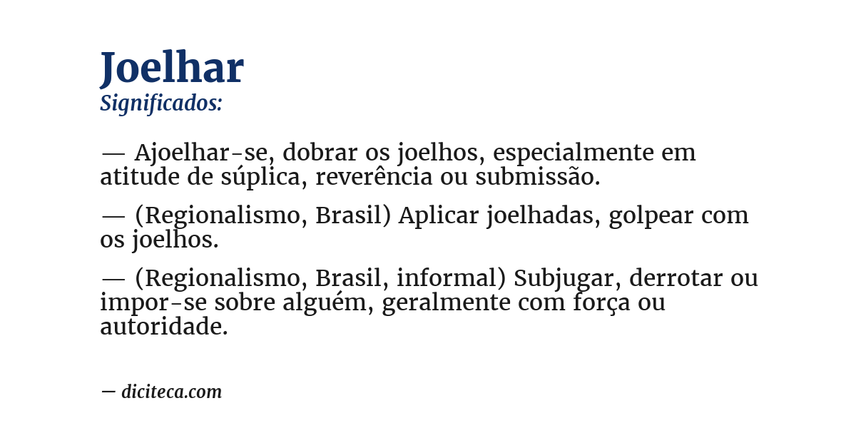 Significado de joelhar