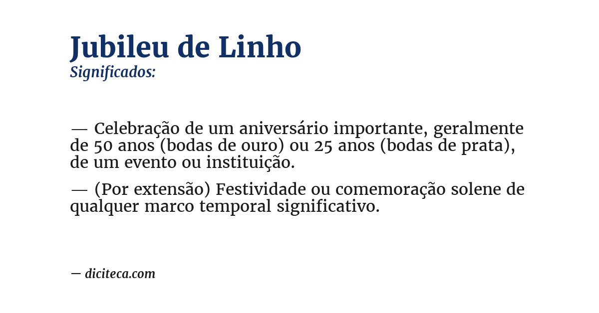 Significado de jubileu de linho