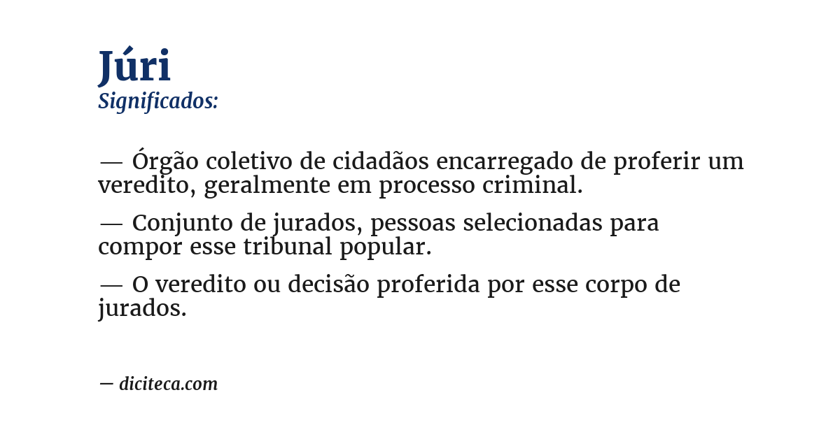 Significado de júri