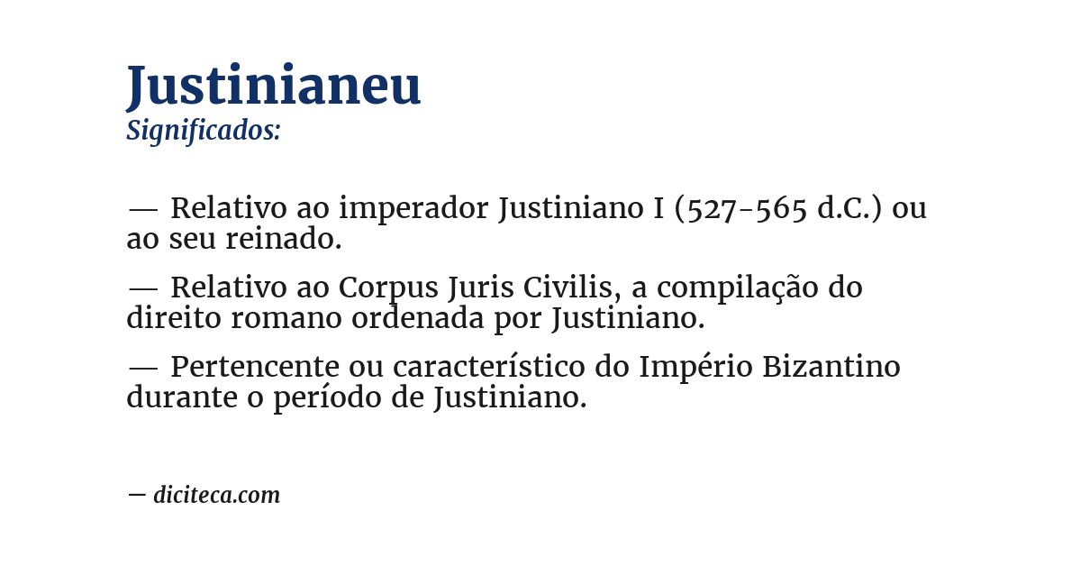 Significado de justinianeu