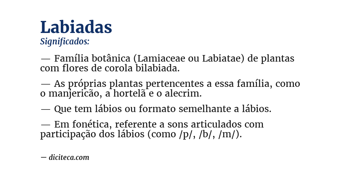 Significado de labiadas
