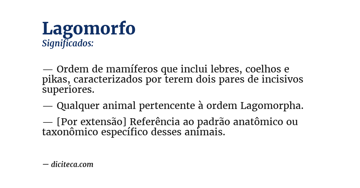 Significado de lagomorfo