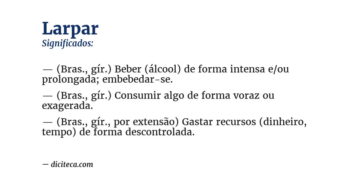 Significado de larpar