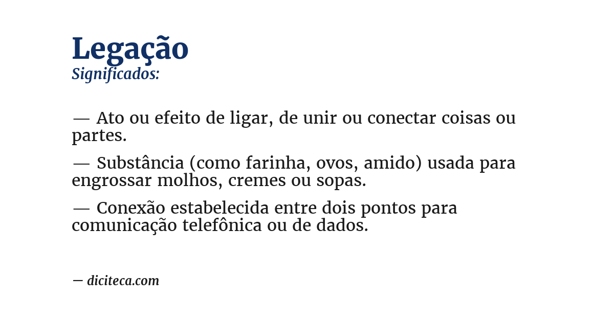 Significado de legação
