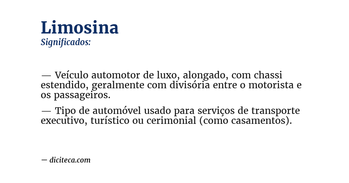 Significado de limosina