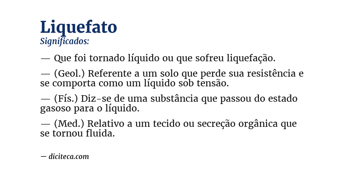 Significado de liquefato