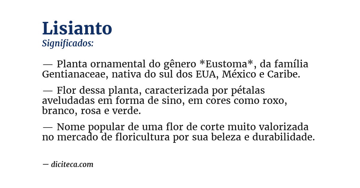 Significado de lisianto