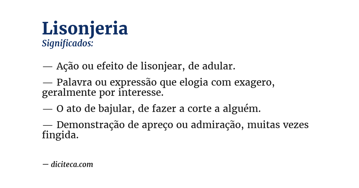 Significado de lisonjeria