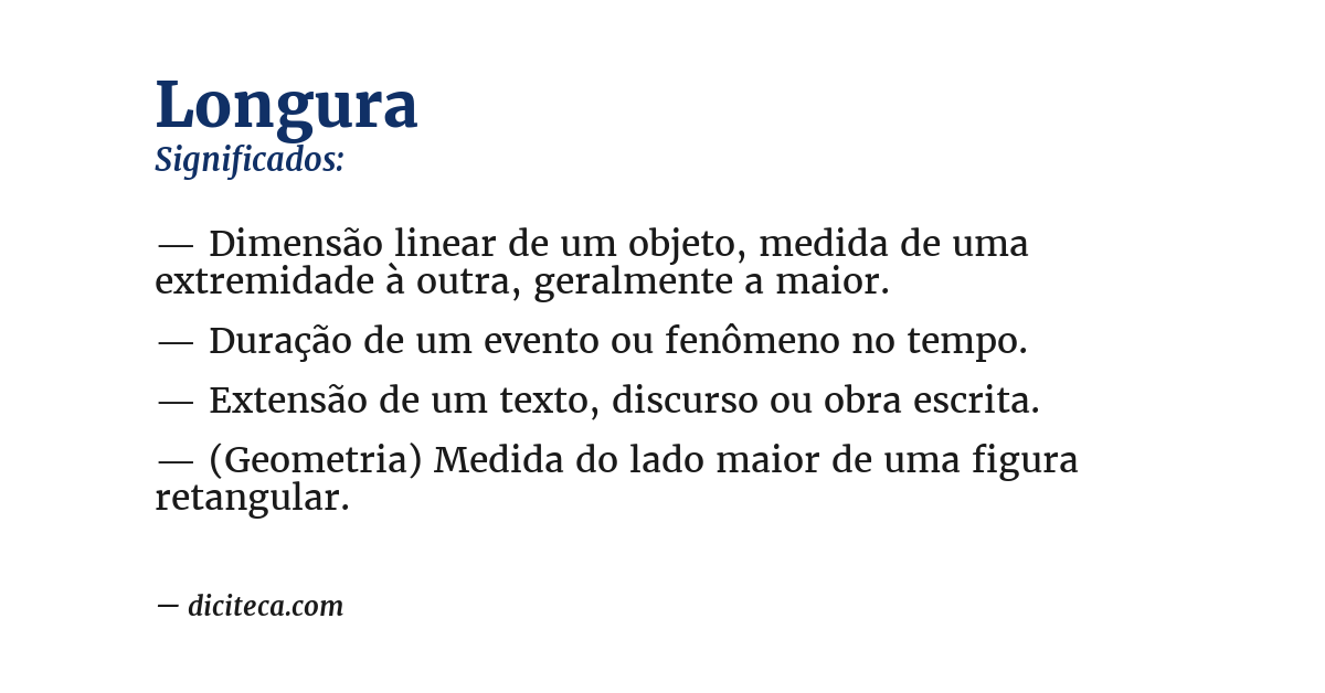 Significado de longura