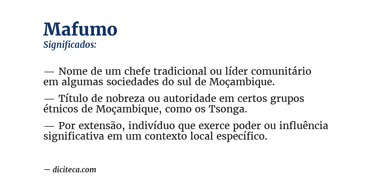 Significado de mafumo