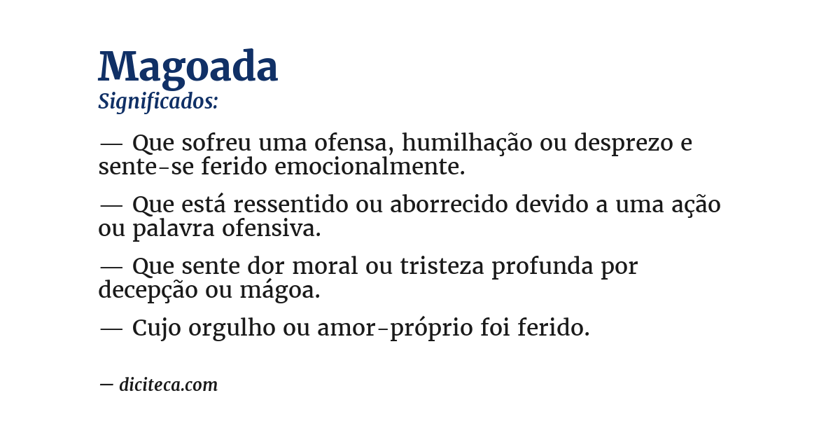 Significado de magoada