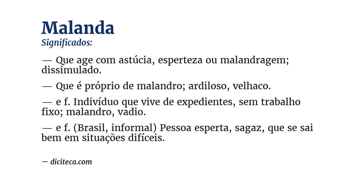 Significado de malanda