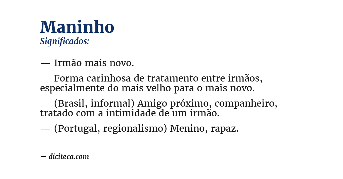 Significado de maninho