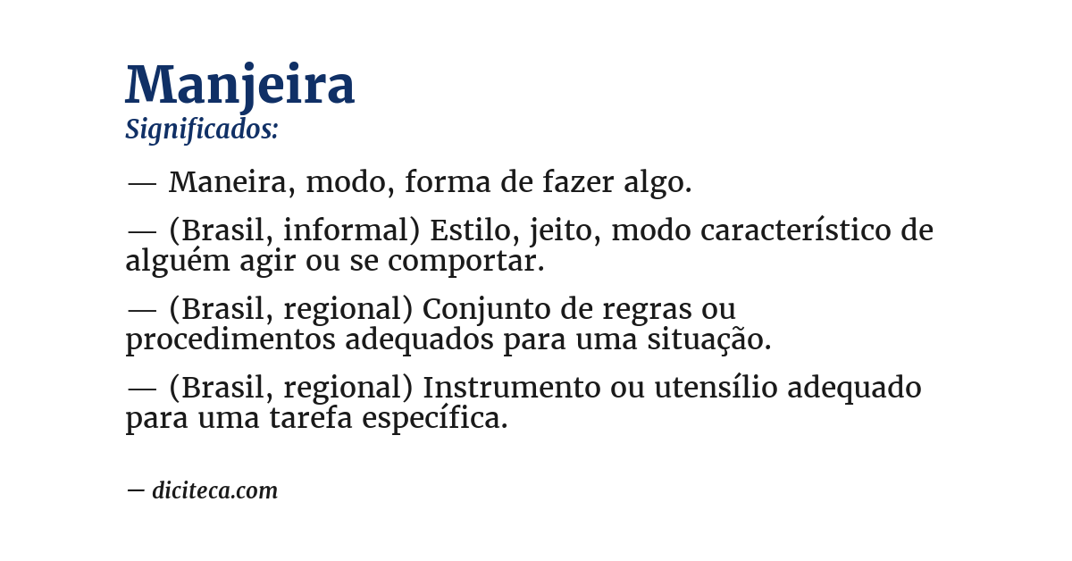 Significado de manjeira