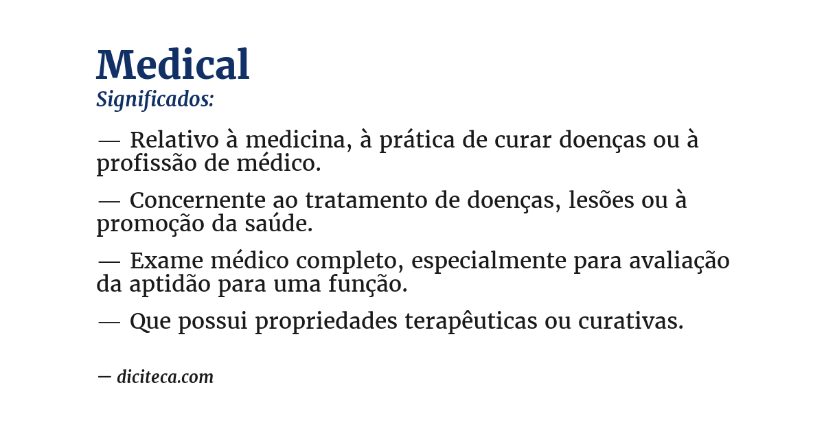 Significado de medical