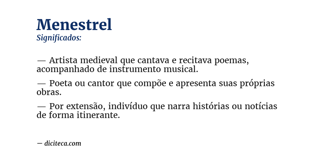 Significado de menestrel