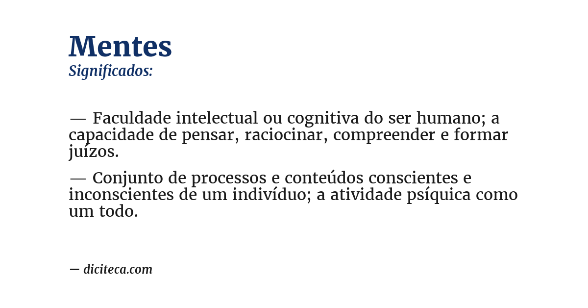 Significado de mentes