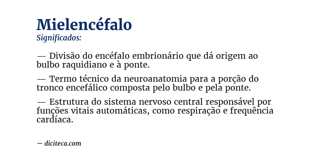 Significado de mielencéfalo