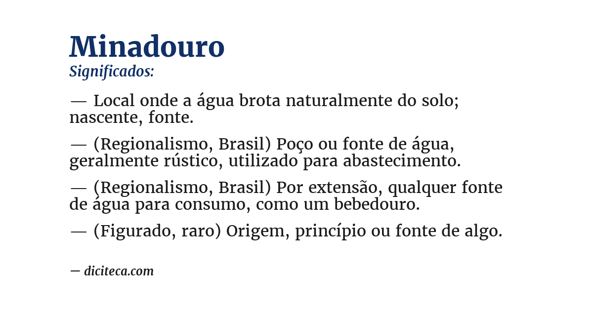 Significado de minadouro