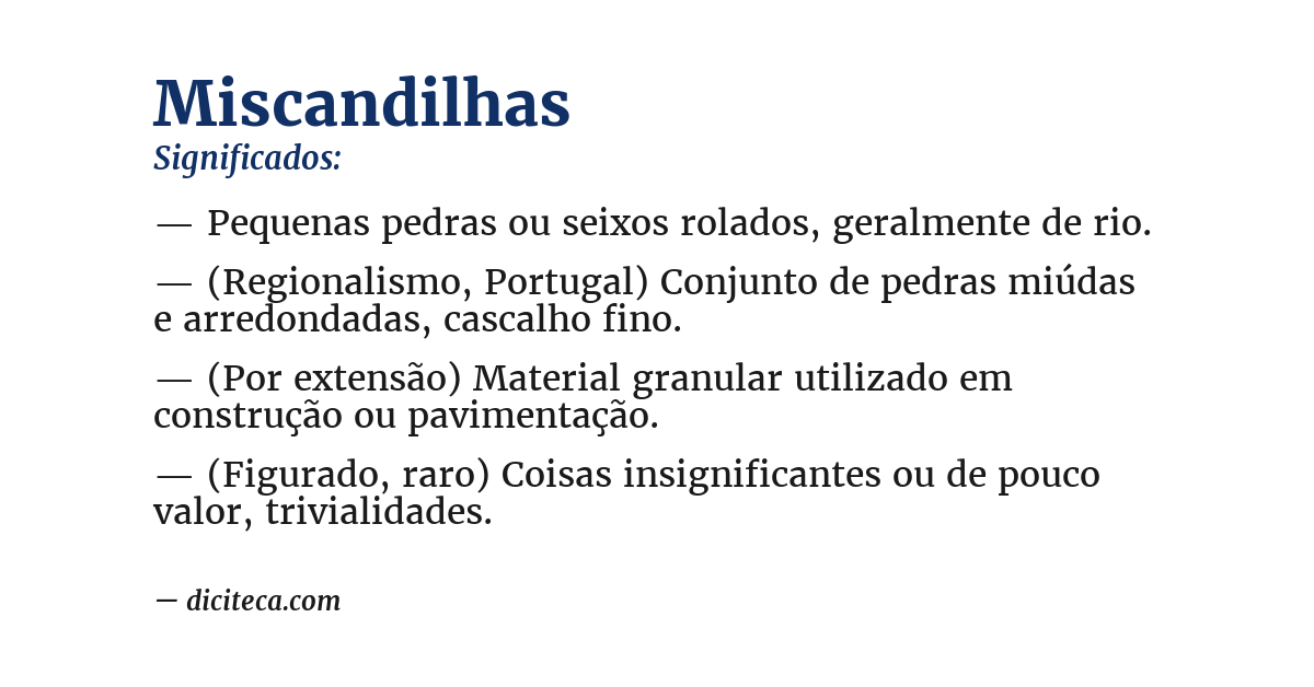 Significado de miscandilhas