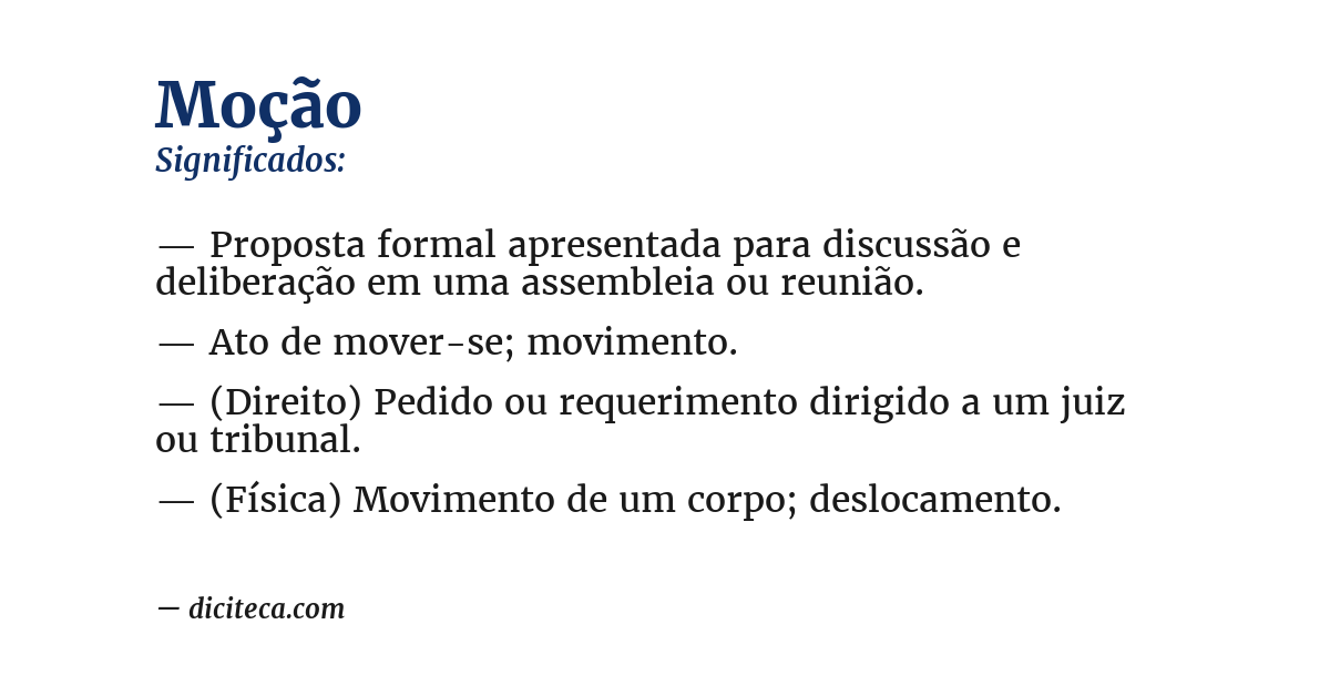 Significado de moção