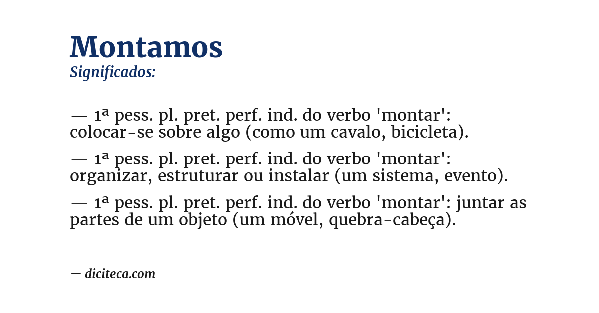 Significado de montamos