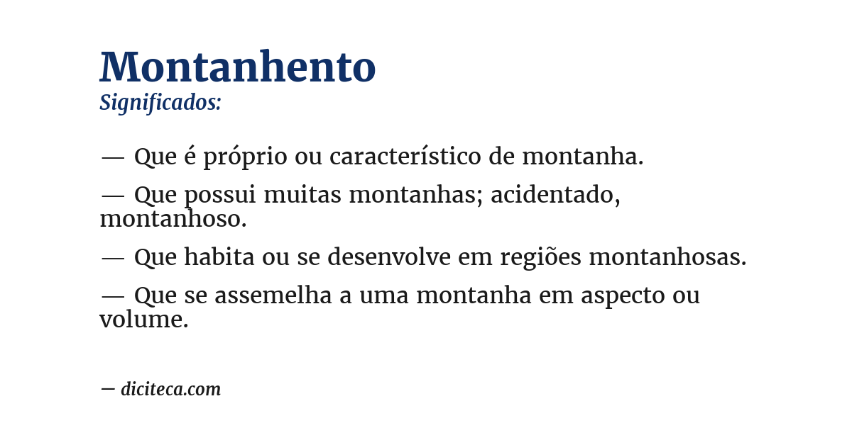Significado de montanhento