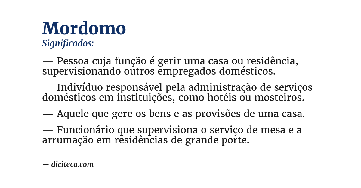 Significado de mordomo